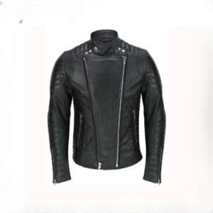 Men's Vintage Designer Quilted Panel Style Sheep Leather Jacket