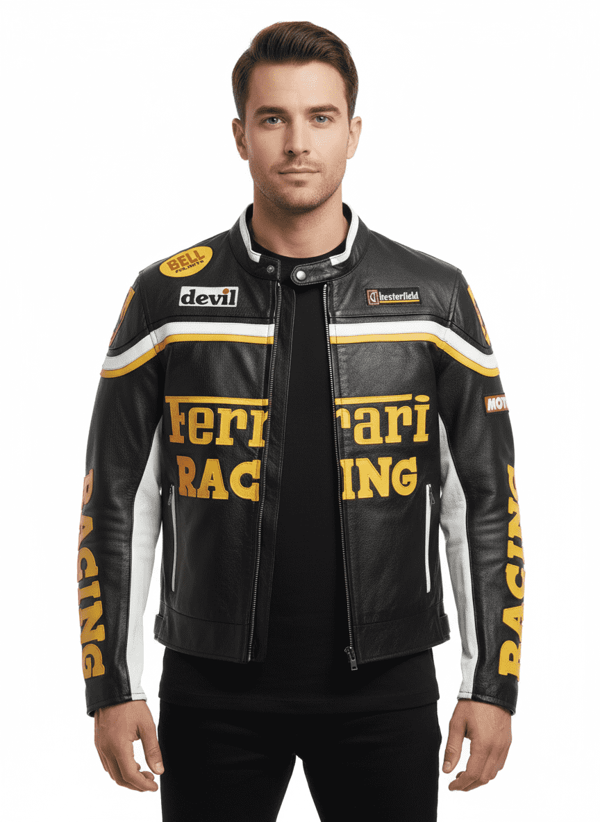 Black Ferrari leather jacket