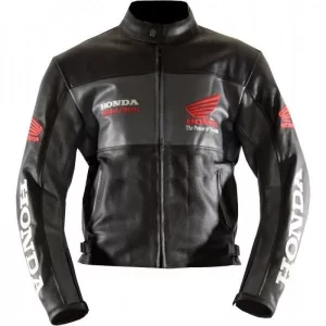 Black Honda Motorcycle Leather Jacket