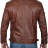 Brown Cafe Racer Leather Jacket