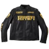 Ferrari Racing Black Streetwear Leather Jacket