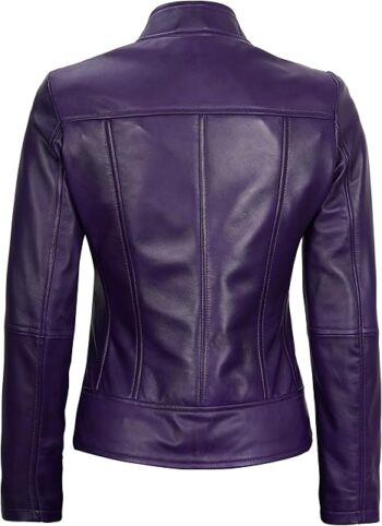 Women Purple Leather Jacket