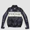 Ferrari Racing F1 Leather Bomber Jacket