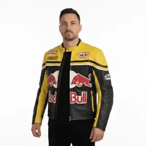 vintage redbull leather jacket