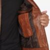 Brown Cafe Racer Leather Jacket