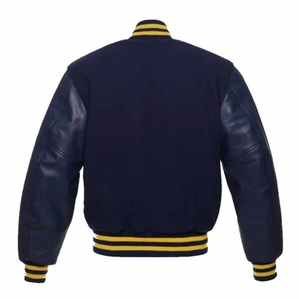 Navy Blue and Yellow Varsity Jacket