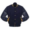 Navy Blue and Yellow Varsity Jacket