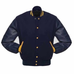 Navy Blue and Yellow Varsity Jacket