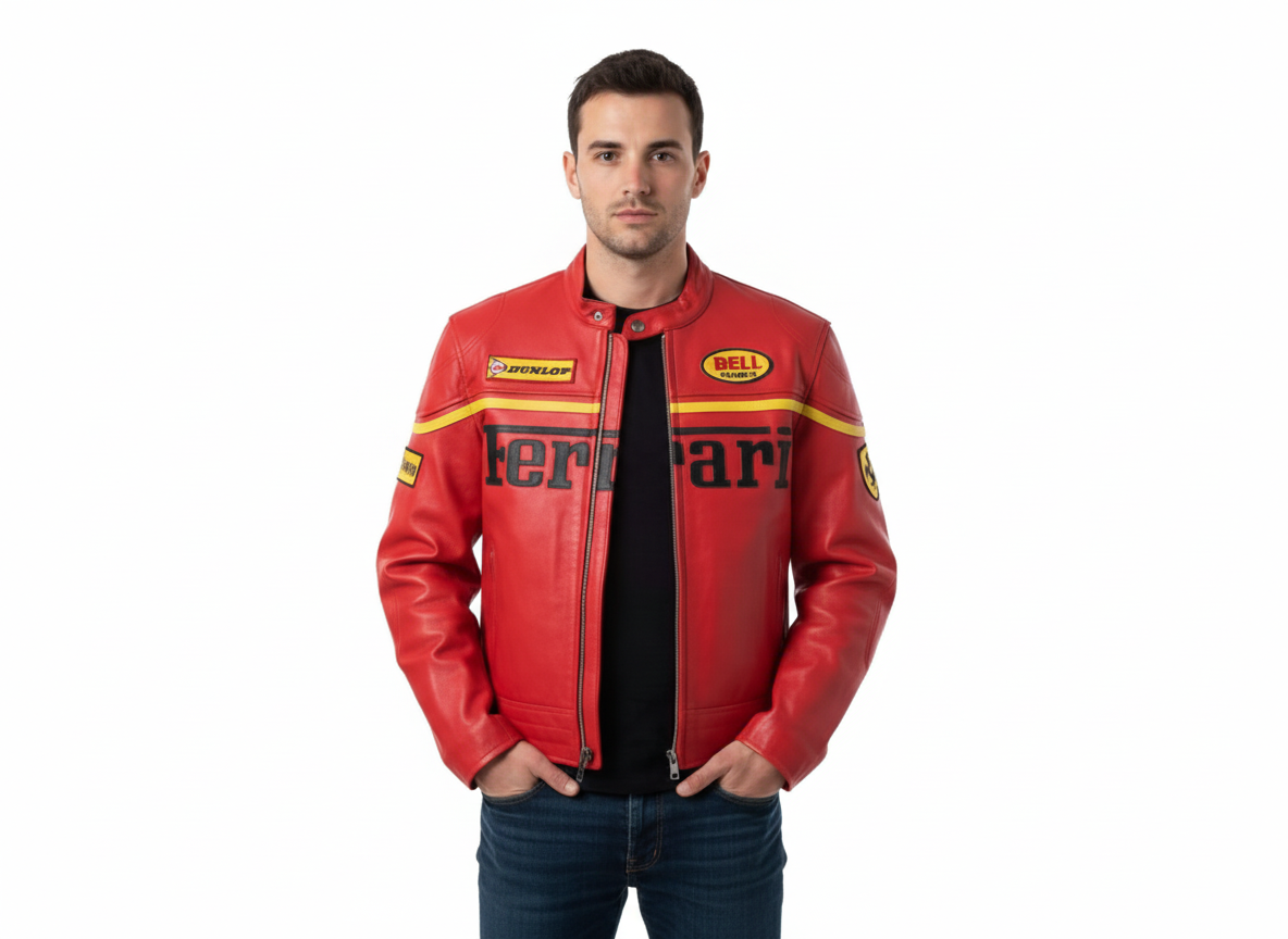 Ferrari Red Leather Jacket