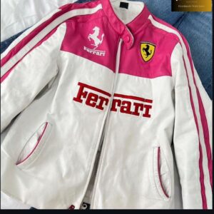 Pink Ferrari Leather Jacket