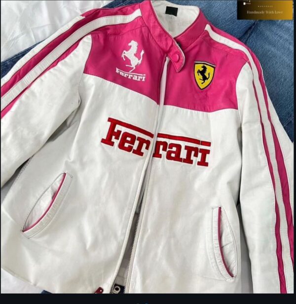 Pink Ferrari Leather Jacket