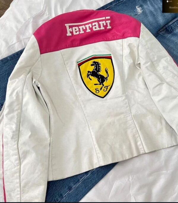 Pink Ferrari Leather Jacket