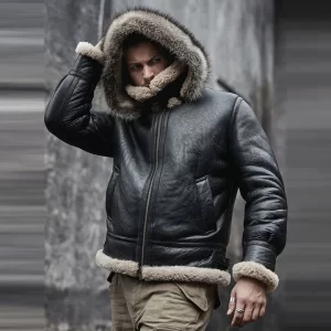 mens shearling leather jacket