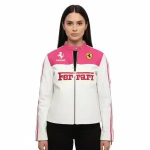 pink ferrari leather jacket