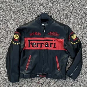 leather ferrari racing jacket