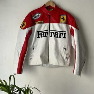 leather ferrari racing jacket​