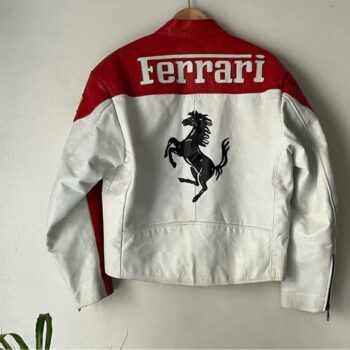 leather ferrari racing jacket​