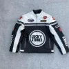 Lucky Strike Biker Streetwear Fashion Motorcycle Cowhide Leather Racing Jacket