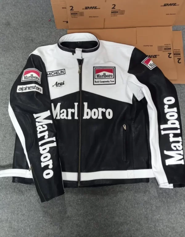 marlboro racing jacket genuine leather