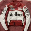 Marlboro Racing Motorcycle Vintage Biker Cowhide Leather Riding Jacket