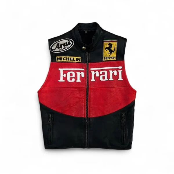 Ferrari Leather Biker Vest