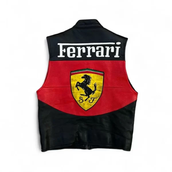 Ferrari Leather Biker Vest