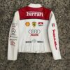 Ferrari Racing F1 Streetwear Genuine Cowhide Leather Outerwear Jacket
