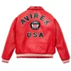 red avirex leather jacket​