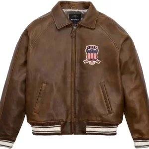 avirex brown leather jacket​