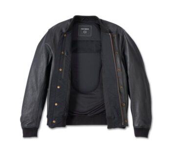 Harley Davidson Men's Bomber Leather Jacket - Image 3