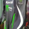 Kawasaki 4SR Black and Green One-Piece Leather Racing Suit - Image 2