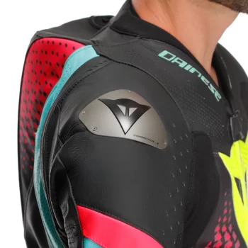 Dainese Laguna Seca 6 Perforated Leather Racing Suit – BLACK/WATER/FUXIA - Image 7