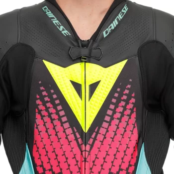 Dainese Laguna Seca 6 Perforated Leather Racing Suit – BLACK/WATER/FUXIA - Image 11
