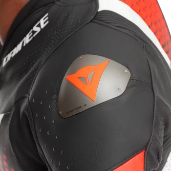 Dainese Laguna Seca 6 Perforated Leather Racing Suit – BLACK/WHITE/RED-FLUO - Image 4