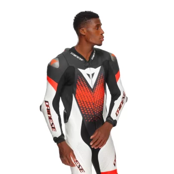 Dainese Laguna Seca 6 Perforated Leather Racing Suit – BLACK/WHITE/RED-FLUO - Image 6