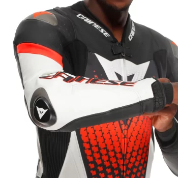 Dainese Laguna Seca 6 Perforated Leather Racing Suit – BLACK/WHITE/RED-FLUO - Image 8
