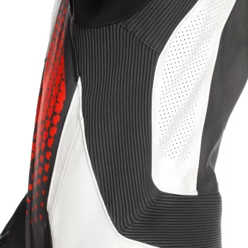 Dainese Laguna Seca 6 Perforated Leather Racing Suit – BLACK/WHITE/RED-FLUO - Image 5