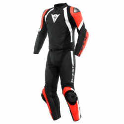 AVRO 4 Men’s 2-Piece Motorcycle Leather Suit – Black/Red /White