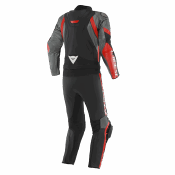 AVRO 4 Men’s 2-Piece Motorcycle Leather Suit – Black/Red -Lava - Image 2
