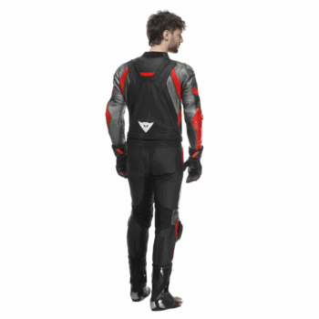 AVRO 4 Men’s 2-Piece Motorcycle Leather Suit – Black/Red -Lava - Image 4