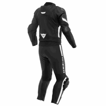 AVRO 4 Men’s 2-Piece Motorcycle Leather Suit – Black/White - Image 4