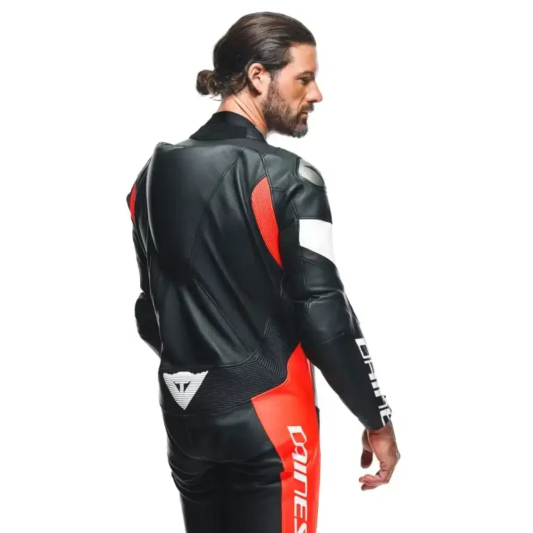 Dainese Tosa Perforated Leather Racing Suit – Red and White