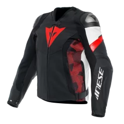 Dainese Avro 5 Leather Motorcycle Jacket – Men's (Black/Red)