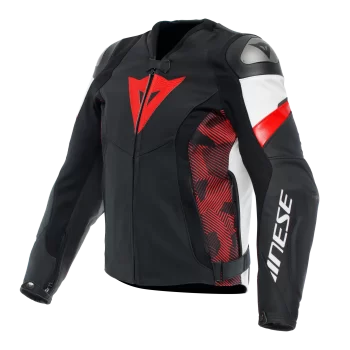 Dainese Avro 5 Leather Motorcycle Jacket – Men's (Black/Red)