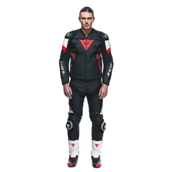 Dainese Avro 5 Leather Motorcycle Jacket – Men's (Black/Red) - Image 3