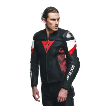Dainese Avro 5 Leather Motorcycle Jacket – Men's (Black/Red) - Image 5
