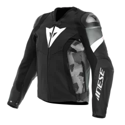 Dainese Avro 5 Leather Motorcycle Jacket – Men's (Black/ White)
