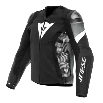Dainese Avro 5 Leather Motorcycle Jacket – Men's (Black/ White)