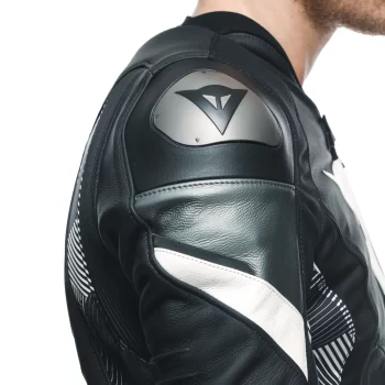 Dainese Avro 5 Leather Motorcycle Jacket – Men's (Black/ White) - Image 8