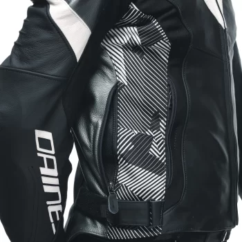 Dainese Avro 5 Leather Motorcycle Jacket – Men's (Black/ White) - Image 12